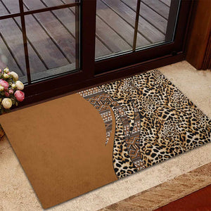 Afro Leopard Mix Native Tribal Pattern Rubber Doormat