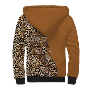 Afro Leopard Mix Native Tribal Pattern Sherpa Hoodie