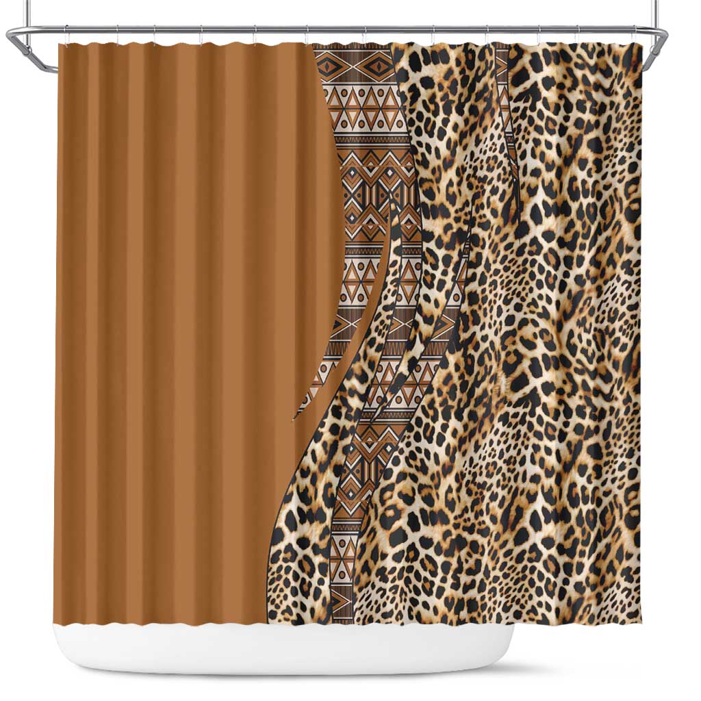 Afro Leopard Mix Native Tribal Pattern Shower Curtain