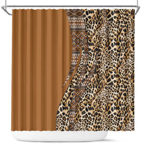 Afro Leopard Mix Native Tribal Pattern Shower Curtain