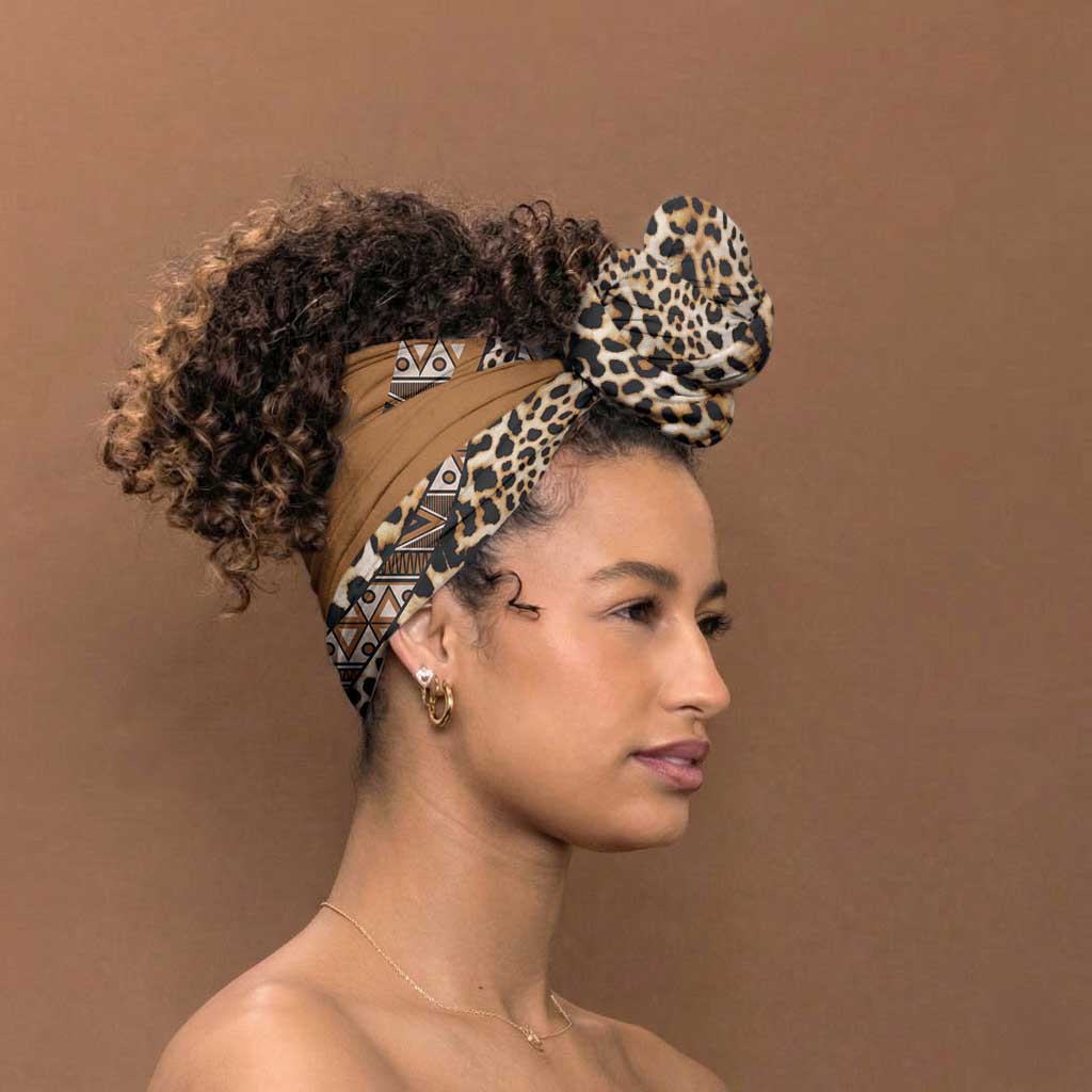 Africa Leopard Mix Native Tribal Pattern Simple Headwrap