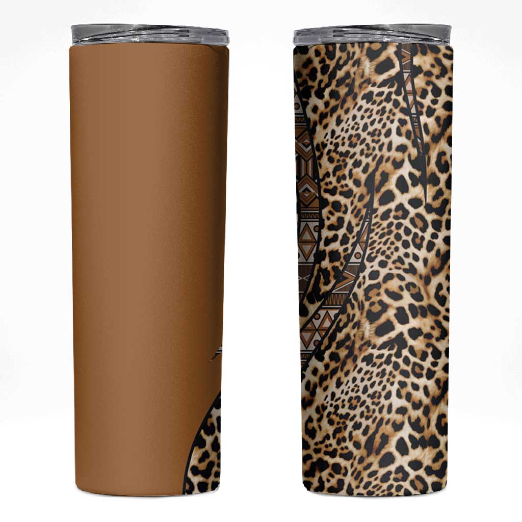 Afro Leopard Mix Native Tribal Pattern Skinny Tumbler