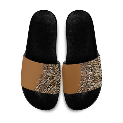 Africa Leopard Mix Native Tribal Pattern Slide Sandals