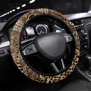 Afro Leopard Mix Native Tribal Pattern Steering Wheel Cover