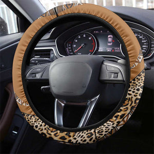 Afro Leopard Mix Native Tribal Pattern Steering Wheel Cover