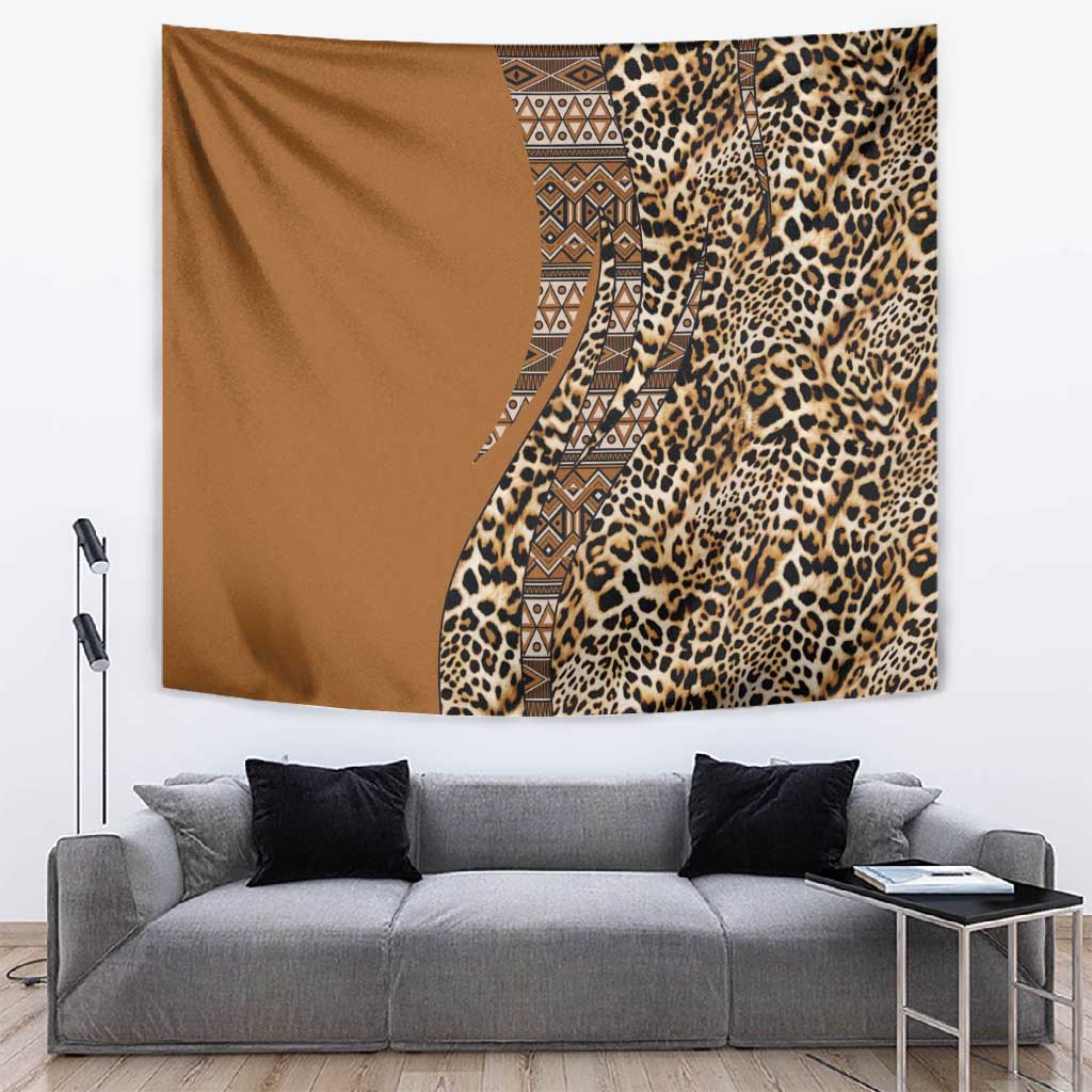 Afro Leopard Mix Native Tribal Pattern Tapestry