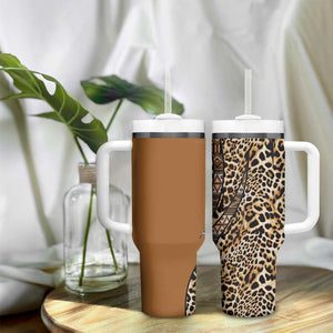 Afro Leopard Mix Native Tribal Pattern Tumbler With Handle