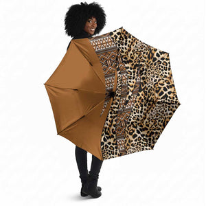 Africa Leopard Mix Native Tribal Pattern Umbrella