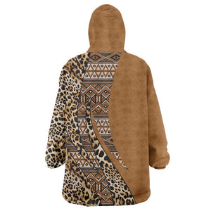 Afro Leopard Mix Native Tribal Pattern Wearable Blanket Hoodie