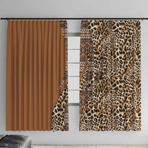 Afro Leopard Mix Native Tribal Pattern Window Curtain