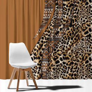 Afro Leopard Mix Native Tribal Pattern Window Curtain