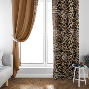 Afro Leopard Mix Native Tribal Pattern Window Curtain