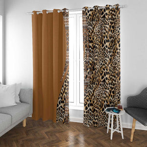 Afro Leopard Mix Native Tribal Pattern Window Curtain