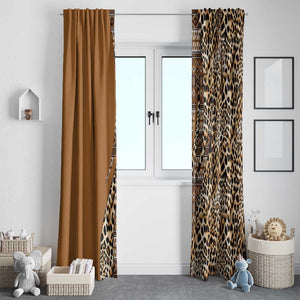 Afro Leopard Mix Native Tribal Pattern Window Curtain