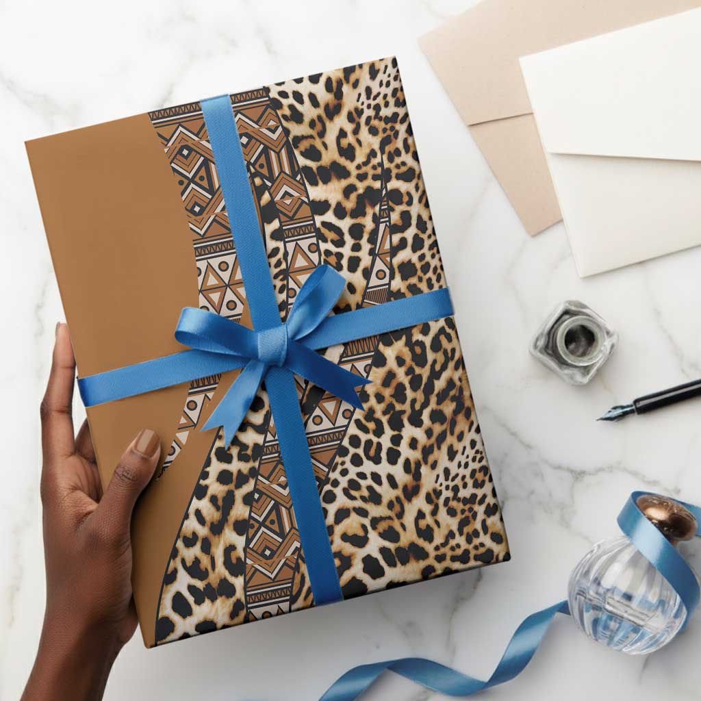 Africa Leopard Mix Native Tribal Pattern Wrapping Paper - African Pride