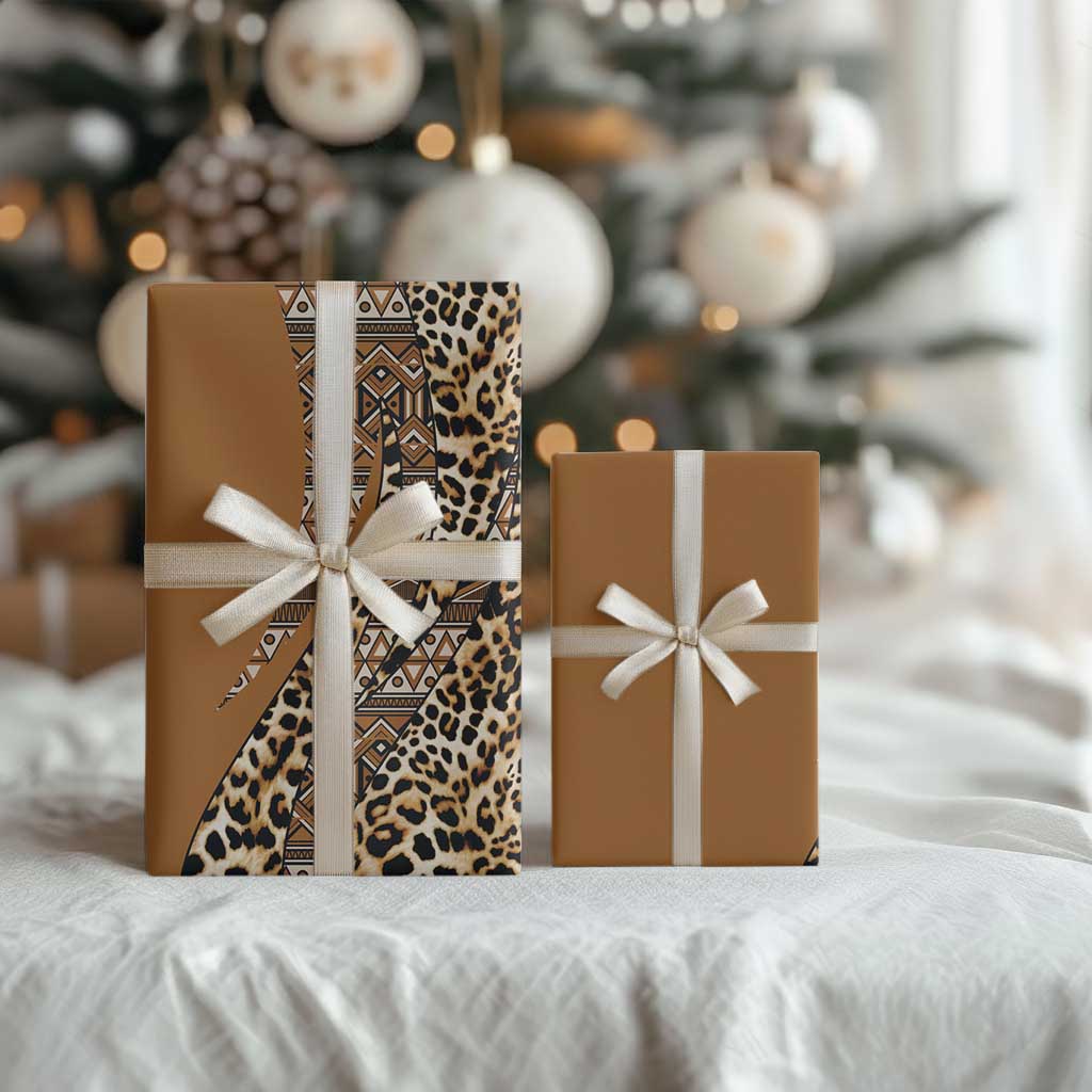 Africa Leopard Mix Native Tribal Pattern Wrapping Paper - African Pride