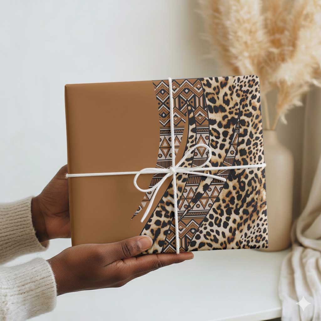 Africa Leopard Mix Native Tribal Pattern Wrapping Paper - African Pride