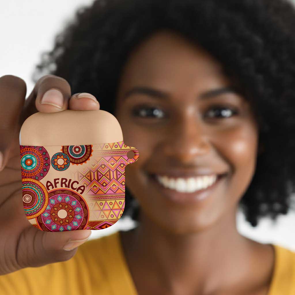Africa Tribal Traditional Pattern AirPods Case Beige Motif