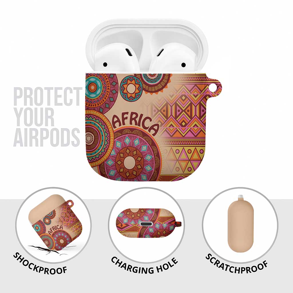 Africa Tribal Traditional Pattern AirPods Case Beige Motif