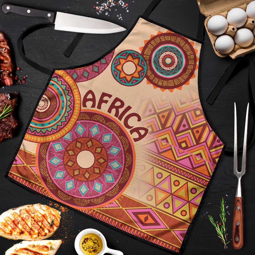 Africa Tribal Traditional Pattern Apron Beige Motif
