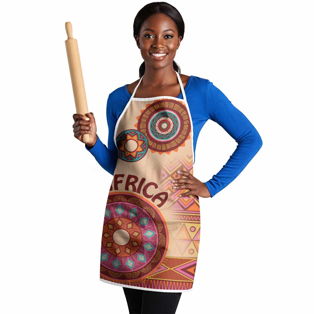 Africa Tribal Traditional Pattern Apron Beige Motif