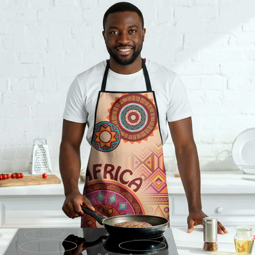 Africa Tribal Traditional Pattern Apron Beige Motif