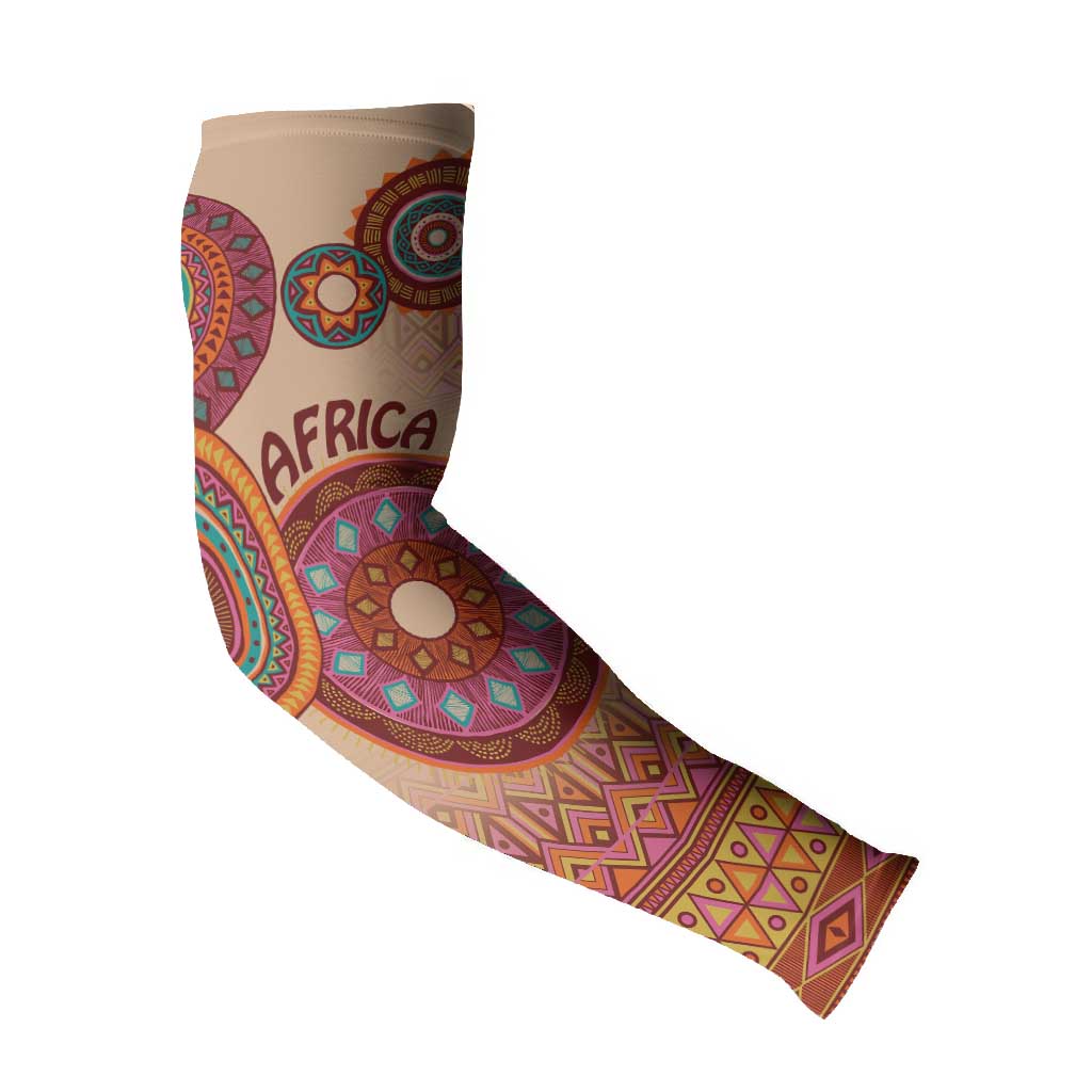 Africa Tribal Traditional Pattern Arm Sleeves Beige Motif