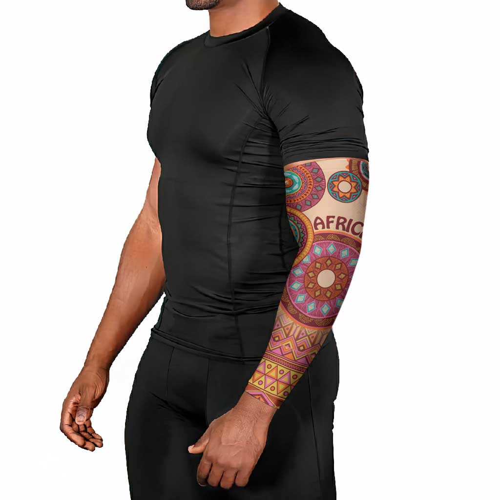 Africa Tribal Traditional Pattern Arm Sleeves Beige Motif