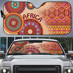 Africa Tribal Traditional Pattern Auto Sun Shade Beige Motif