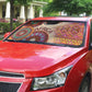 Africa Tribal Traditional Pattern Auto Sun Shade Beige Motif