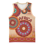 Afro Tribal Traditional Pattern Basketball Jersey Beige Motif LT9