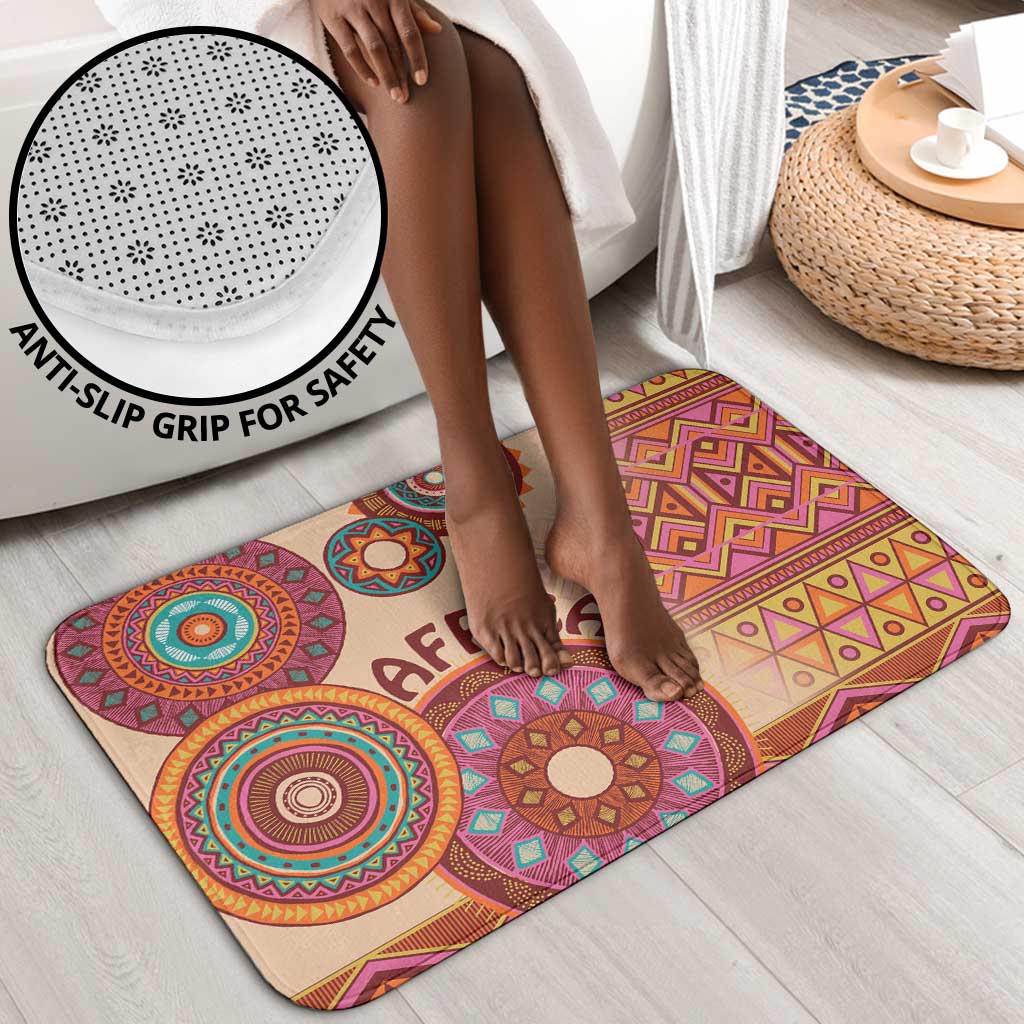 Africa Tribal Traditional Pattern Bathroom Set Beige Motif