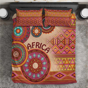 Afro Tribal Traditional Pattern Bedding Set Beige Motif