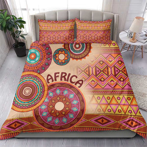 Afro Tribal Traditional Pattern Bedding Set Beige Motif