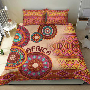 Afro Tribal Traditional Pattern Bedding Set Beige Motif