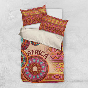 Afro Tribal Traditional Pattern Bedding Set Beige Motif