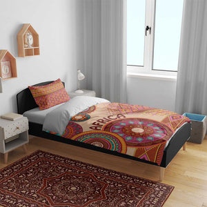 Afro Tribal Traditional Pattern Bedding Set Beige Motif