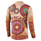 Africa Tribal Traditional Pattern Button Sweatshirt Beige Motif