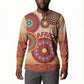 Africa Tribal Traditional Pattern Button Sweatshirt Beige Motif