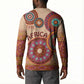 Africa Tribal Traditional Pattern Button Sweatshirt Beige Motif
