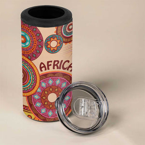 Afro Tribal Traditional Pattern 4 in 1 Can Cooler Tumbler Beige Motif