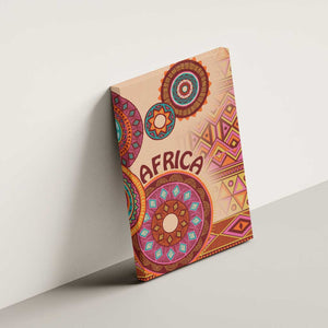 Afro Tribal Traditional Pattern Canvas Wall Art Beige Motif