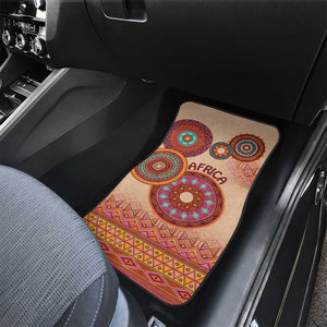 Afro Tribal Traditional Pattern Car Mats Beige Motif