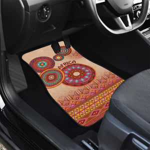 Afro Tribal Traditional Pattern Car Mats Beige Motif