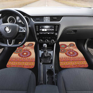 Afro Tribal Traditional Pattern Car Mats Beige Motif