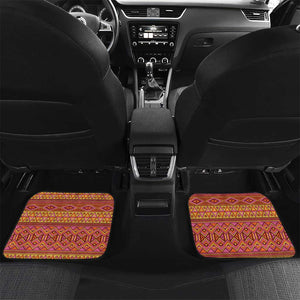 Afro Tribal Traditional Pattern Car Mats Beige Motif