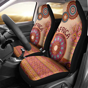 Afro Tribal Traditional Pattern Car Seat Cover Beige Motif