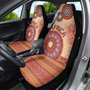 Afro Tribal Traditional Pattern Car Seat Cover Beige Motif