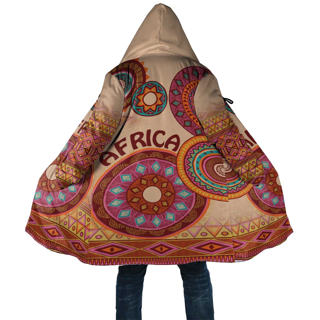 Africa Tribal Traditional Pattern Cloak Beige Motif
