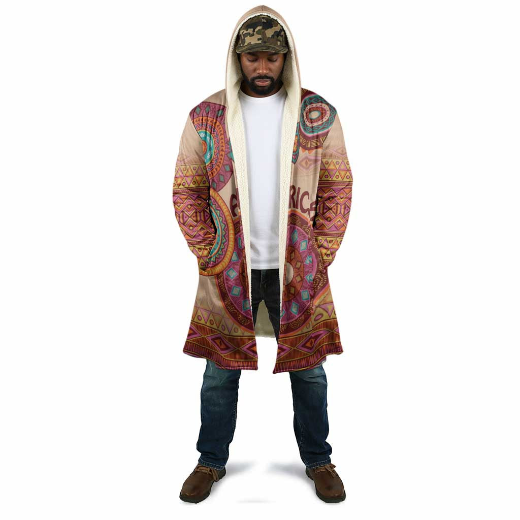 Africa Tribal Traditional Pattern Cloak Beige Motif
